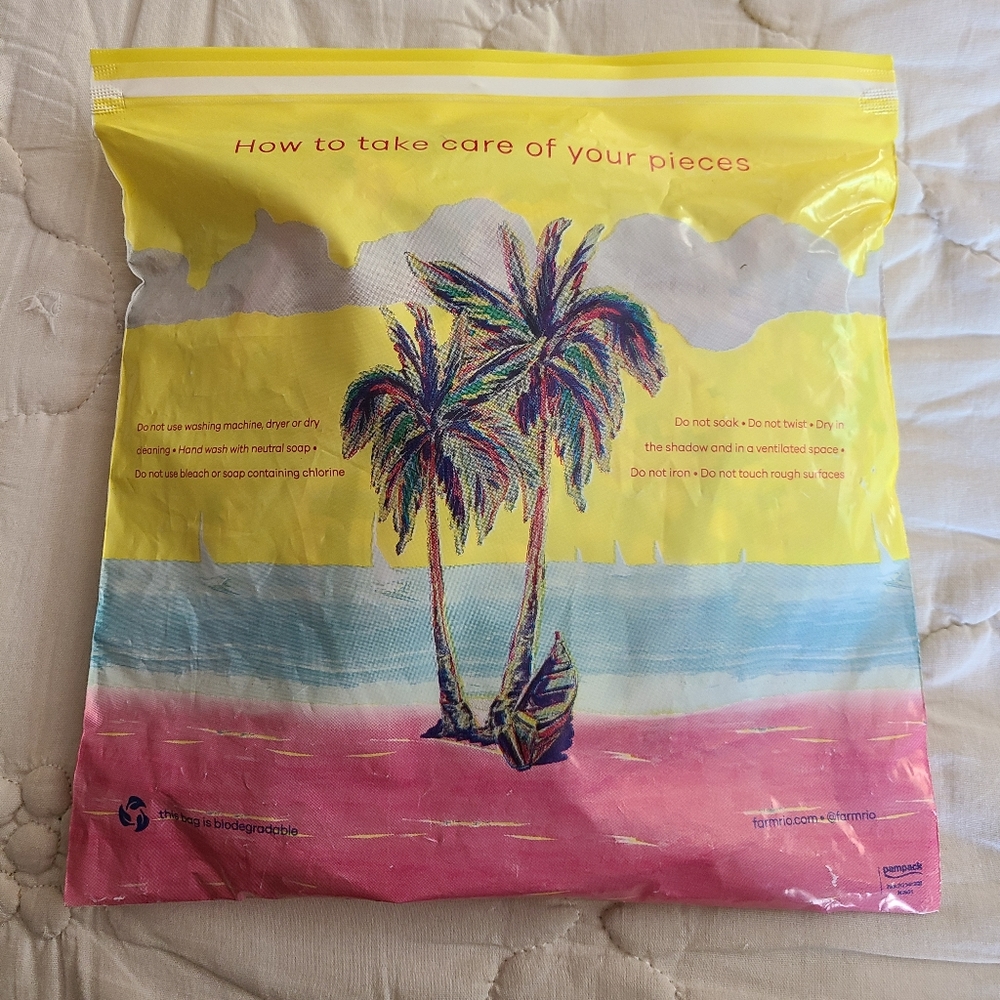 FARM Rio Banana Vichy One Piece Swimsuit Size Small - Picture 7 of 7